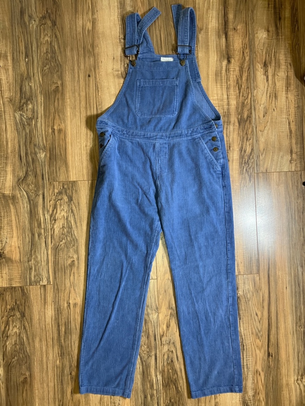 Dotty Dungarees Adult Blue Chunky Cord Overalls Sz L